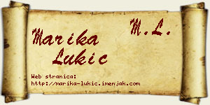 Marika Lukić vizit kartica